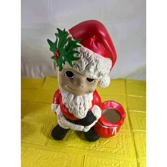 Vintage Ceramic Atlantic Mold Santa Elf Helper Christmas Santa Claus 11" - Picture 6 of 15